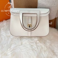 Hermes halzan 25 01純白 evecolor 皮金扣