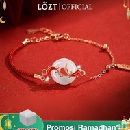 【Toko resmi】LOZT Gelang Batu Giok Gelang Merah Cina gelang keberuntungan Gelang Ikan Koi Liontin Het