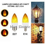 3 WATT FIRE CANDLE LED LAMP E27 FITTING E14/ DECORATION LAMP