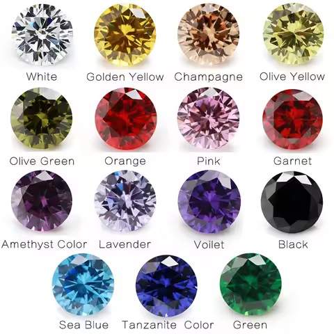 Mix 15 Colors Round Cut Cubic Zirconia Stone Loose CZ Synthetic Gemstone for Jewelry Making (Size 2m