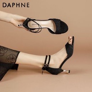 黑色高跟涼鞋 DAPHNE Black Lace Sandals