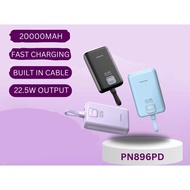 Pineng PN-896PD 20000mAh Powerbank Built-in Cable 22.5W Fast Charging