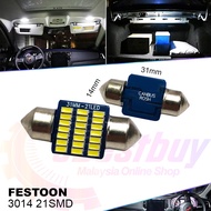 FESTOON 3014 21SMD LED Car Interior Room Reading Dome Door Light Bulbs 12V 24V
