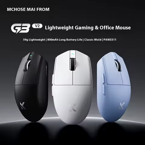 MCHOSE G3 V2 Wireless Mouse for Gaming and Office Use with Triple Mode Connectivity (Bluetooth/Wired
