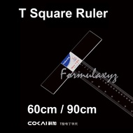 COKAI Transparent A2/A1 T-Square Ruler Drawing Ruler Metrix Ruler - 60 cm / 90cm