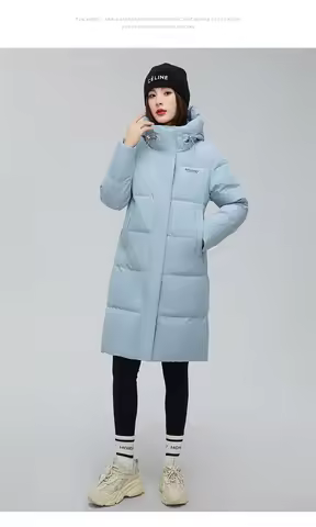 Cotton Jacket 2025 New Fashionable Hot Item Loose And Thick Version Hooded Over The Knee Jacket Slim