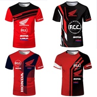 Summer New Honda T-Shirts HRC Motorcycle Racing Car 3D Print Men Women Fashion O-Neck Short Sleeve T