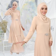 Chiffon Pesak Pahang Plain Ironless Tak Payah Gosok Baju Kurung Riau Moden Cantik Raya Fesyen Terkin