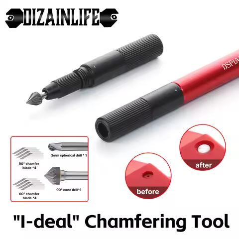 DSPIAE AT-CT Universal Chamfering Tool Φ3.0mm Chamfer Drill Shank with Drill Bits Blades Set Profess