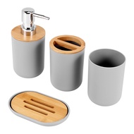 HOTIM-Bathroom Accessories Set Soap Dispenser Bottle Dish Washroom Toothbrush Holder Cup Suit