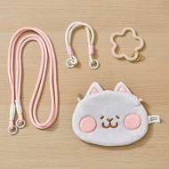 芽米貓大頭絨毛包-錢包、側背包-掛繩配件自選-Yuz Draw Cooking