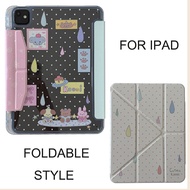 Casing Hard Y-fold Leather Raindrop For Mini6 Mini7 A17Pro IPad Air 5 6 7 8 9 10 11 12 A16 A19 2 3 4