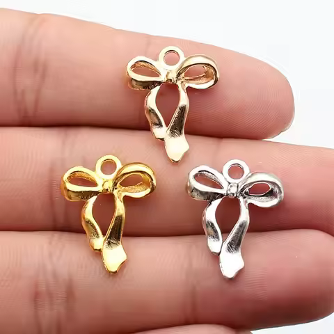 WYSIWYG 10pcs 17x22mm 3 Colors Bow Charms Pendant For Jewelry Making Accessories