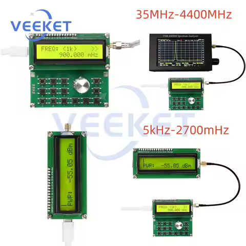 DC 4.5V-5.5V 35MHz-4400MHz RF Signal Generator 5kHz-2700mHz RF Power Meter ADF4351 Signal Source Rad
