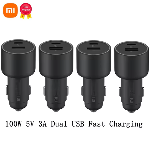 Original Xiaomi Car Charger 100W 5V 3A Dual USB Fast Charging QC Charger Adapter For iPhone Samsung 