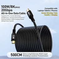 KAIYUE  USB 3.2 Type-C to Type-C Cable PD 100W 20Gbps 8K@60Hz Data Cord Emark USB C Fast Charging Li