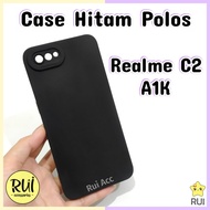 Case Hitam Oppo A1K / Realme C2 Softcase Polos Lentur Silikon HP Black Matte