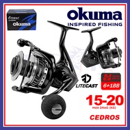 Okuma Cedros Mesin Pancing Spinning | 15kg-20kg Max Drag | Air Masin | Saltwater Jig | LiteCast | Fi
