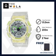 Casio G-Shock Mens Quartz Watch GA-110LS-7A White Semi Transparent Band Sport Watch (watch for man /