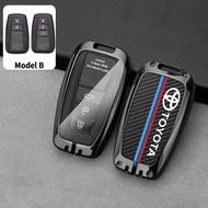 Toyota Zinc Alloy Full Wrap Car Key Case Cover Carbon Fiber Leather Smart Key Protector For Agya Raz