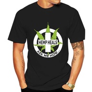 Hemp Heals Ask Me How Shirt Cannabidiol Cbd Oil Coffee Weed Pre-cotton Tee Shirt For Men