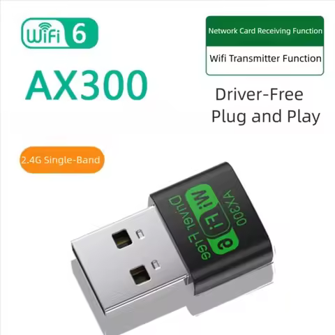 WiFi Receiver AX300 WiFi 6 Wireless Adapter 2.4G WiFi Card Wifi6 USB Dongle PC Laptop Driver Free 80