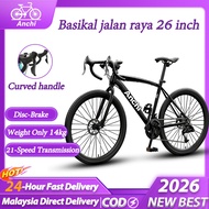 AENXRD Adult Road Bike Mountain Bike 26 inch 700C 21-Speed with Dual Disc Brakes Aluminum Alloy Fram