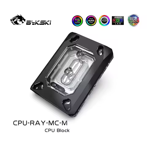 Bykski RGB CPU Liquid Cooling RGB Block Cooler for AMD Ryzen 7/5/3 AM5/AM4
