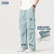 ZEKE B0065 Men Cargo Pants Drawstring Binding Feet lalaki Tactical Six Pocket Working Cargo Pant