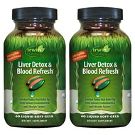 Irwin Naturals Liver Detox & Blood Refresh - 60 Liquid Soft-Gels, Pack of 2 - Liver & Antioxidant Su