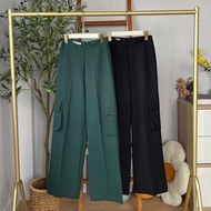 Seamless Cargo Pants With V-Waist Mid-Rise Barrel Legs Back Zipper Y2k Fashion Korean Style Code G15
