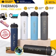 AJ 405 Thermos 600ML Engrave Laser Name Hadiah/Termos Tahan Sejuk Panas/Custom Name/Botol Minum/Boto