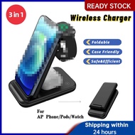 Wireless Foldable Charger Stand 3 in 1 Fast Wireless Charging Portable Station Dock for AP Phone 13/