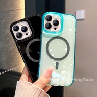 Color Acrylic Flash Pink Magnetic Transparent Phone Case for IPhone 16 16E 15 14 13 12 11 Pro Max Pl