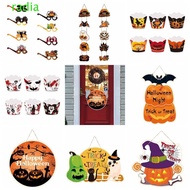 RADIANTZAP Halloween Flags, Ghost Eyeball Haunted House Pull Flags, Funny Pumpkin Print 3D Ghost Gar
