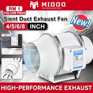 Exhaust Fan 4/5/6/8 Inch AC Duct Fan Built-in Exhaust Fan For Bedroom Kitchen Living Room and Bathro