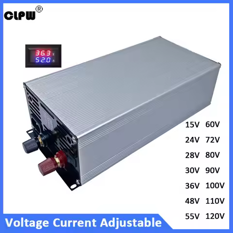 1500W AC To DC Switching Power Supply 0-15V 24V 28V 36V 48V 60V 72V Adjustable Digital Display Volta