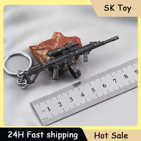 9cm Arena Breakout Mini Gun Keychain Pendant QBZ192 Assault Rifle Model Fashion Accessories Gifts Co