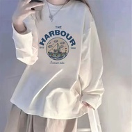 Taiwan Taiwan Ready Stock 100% Cotton Long-Sleeved T-Shirt Cute Printed Loose Long-Sleeved T-Shirt T