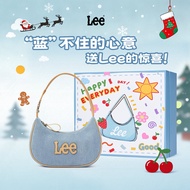 Lee Fly Knit Denim Underarm Bag กระเป๋าสะพายไหล่ผู้หญิงแฟชั่น กระเป๋าเดินทางแบบเบา กระเป๋า Crescent 