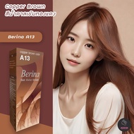 เบอริน่า A13 สีน้ำตาลเข้มทองแดง สีย้อมผม ครีมย้อมผม สีผม เปลียนสีผม Berina A13 Copper Brown Hair Col