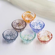 [Super Transparent Color Dot Sake Glass 50ml] Aomori Tsugaru Glass Same Style Japanese Sake Glass Sa