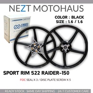 ENKEI RAIDER 150 FI RIM CUTTING SP522 LIMA BATANG 5 SPOKE 1.6 / 1.6 SIAP BRACKET HITAM / PUTIH