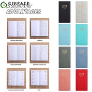 QINSHOP Diary Weekly Planner, Pocket with Calendar 2024 Agenda Book, Portable A6 To Do List English Notepad Students