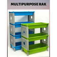 Rak Plastik Serbaguna Bertingkat Segi Empat Rak/Stackable Rectangle Multipurpose Rack/ Rak Pelbagai 