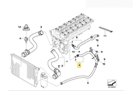ท่อน้ำข้างเครื่อง(No.6) BMW Series 3 E46 Series 5 E39 Series 7 E38 Z3 E36 Z4 E85 เครื่อง M52 M54
