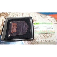 Black Jeans Fabric Bifold Wallet 28.7x9.3cm for Men