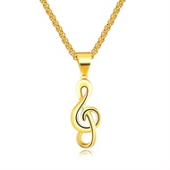 necklace silver necklace European American Fashion Titanium Steel Music Note Couple Necklace Simple 