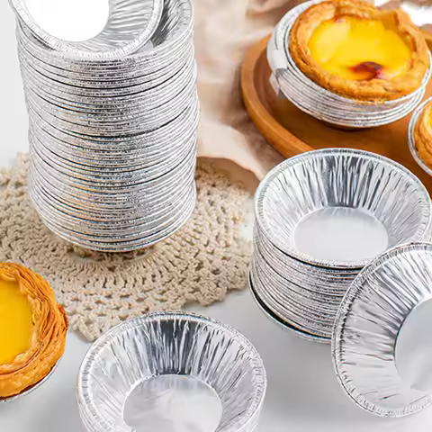 100pcs/Lot Disposable Aluminum Foil Round Egg Tart Mold Mini Pot Egg Tart Molds Cupcake PanPlate Bak