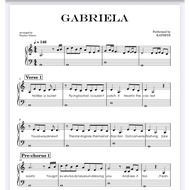 (PDF) Gabriela (Katseye) Piano Cover ~ Music Score with note names and lyrics PRINTABLE